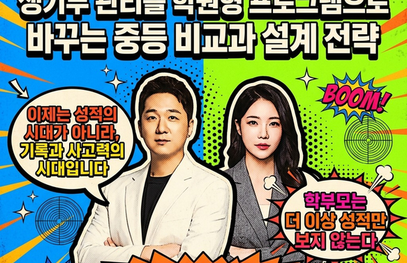 [무료/오프라인] 중등비교과 | 이제는 성적이 아니라 기록을 파는 학원이 선택받습니다 (수행평가 · 면접 · 독서 · 생기부 관리를 학원형 프로그램으로 바꾸는 중등 비교과 설계 전략) - 김대니 대표님(채움교육), 김지윤 대표님(비커스)